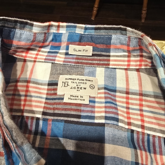J. Crew Multicolor Plaid Dress Shirt Slim Fit. Xl - Picture 5 of 7